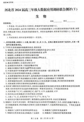 2024届河北省高三大数据应用调研联合测评生物试题(图片版)